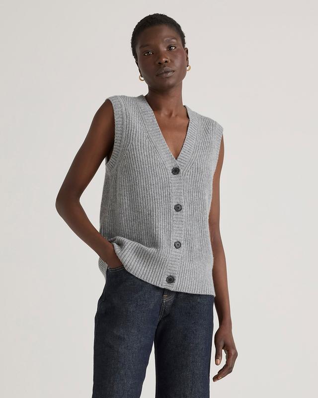 Mongolian Cashmere Fisherman Sweater Vest Product Image