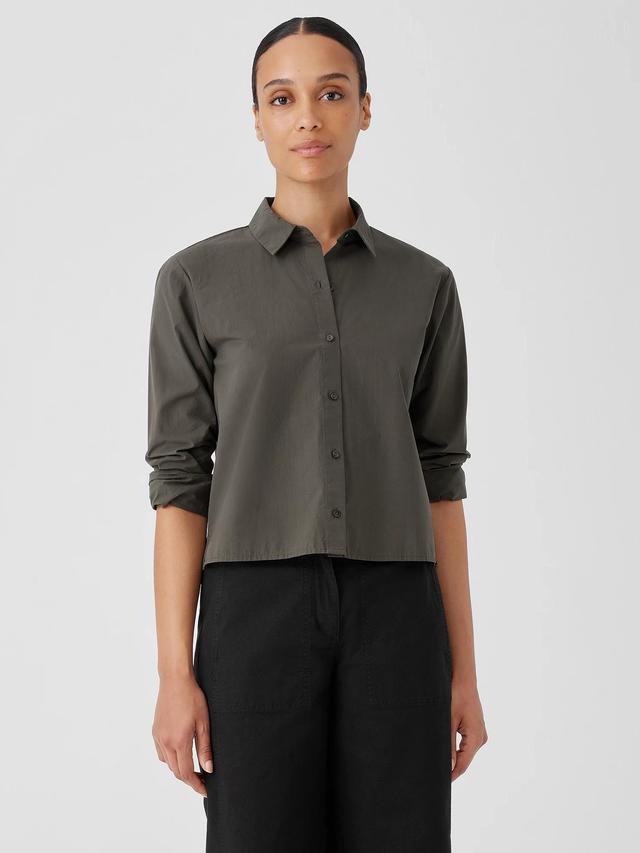 EILEEN FISHER Washed Organic Cotton Poplin Classic Collar Shirtfemale Product Image