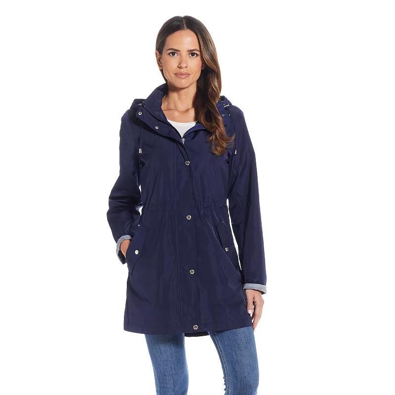 Womens Weathercast Hooded Anorak Jacket Blue Product Image