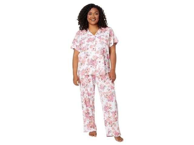 Karen Neuburger Plus Size Short Sleeve Girlfriend PJ (Blooming Bouquet) Women's Pajama Sets Product Image