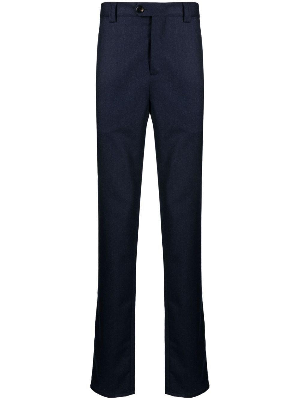 Straight-leg Wool Trousers In Blue Product Image