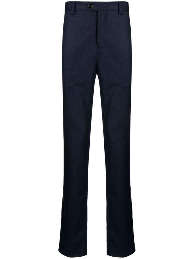 Straight-leg Wool Trousers In Blue Product Image