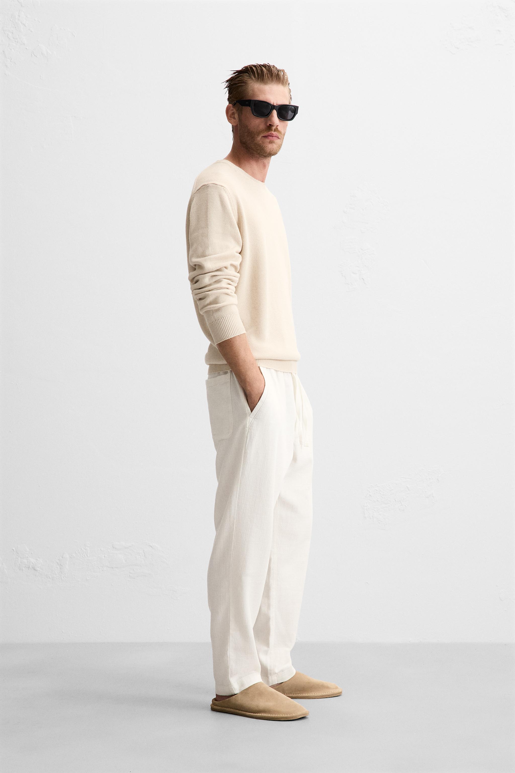 TEXTURED JOGGER WAIST PANTS Product Image