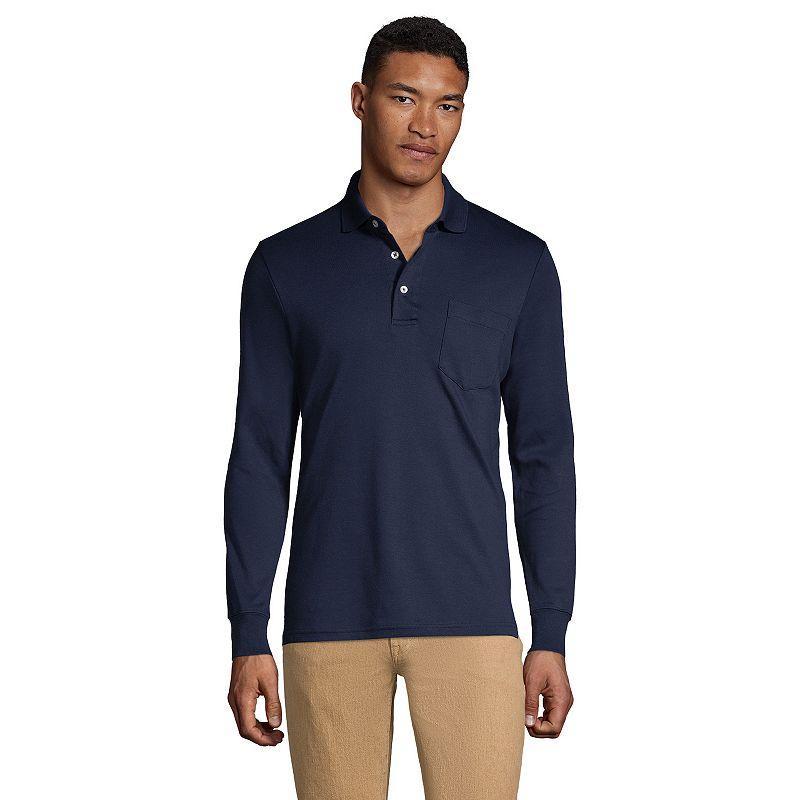 Big & Tall Lands End Super Soft Relaxed-Fit Supima Pocket Polo, Mens Product Image