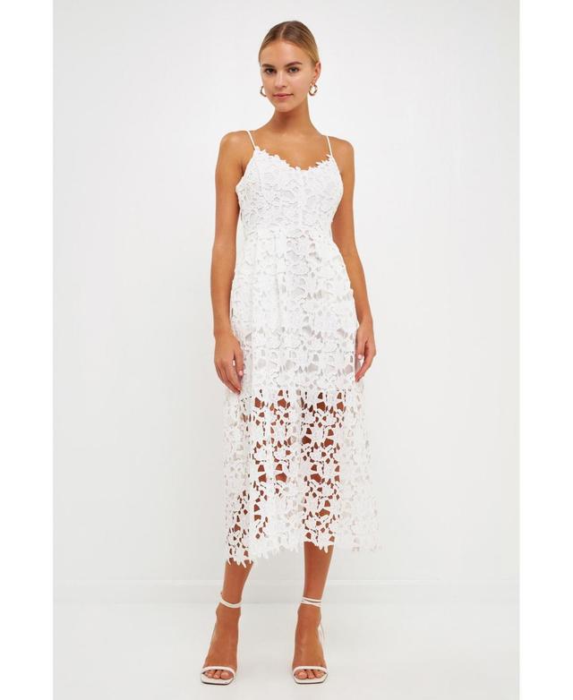 endless rose Womens Lace Cami Midi Dress Product Image