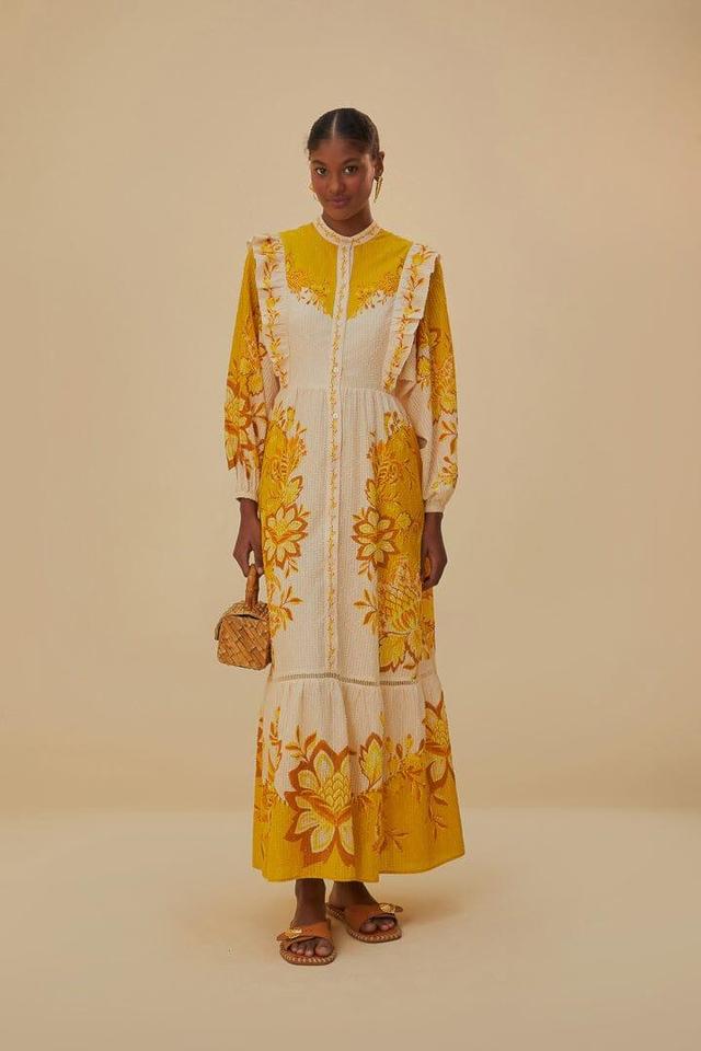 Aura Cream Floral Maxi Dress, AURA FLORAL CREAM / XS Product Image