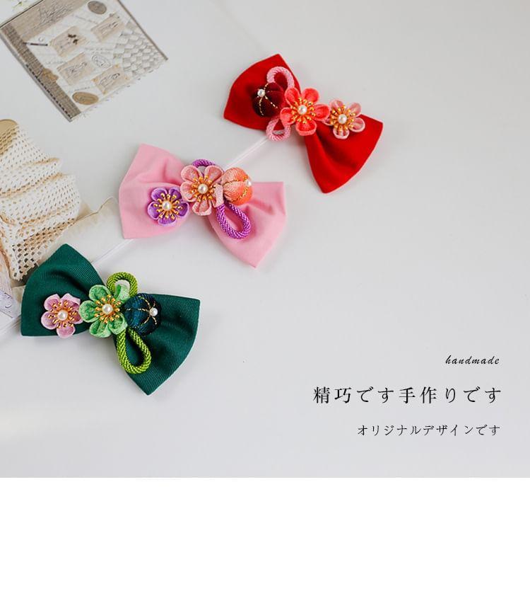 Flower Bow Hair Clip / Hair Tie Product Image