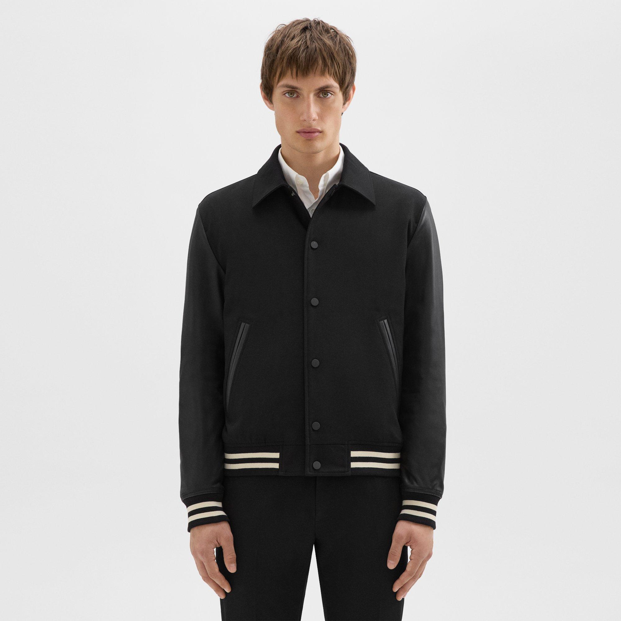 Textured Gabardine Varsity Jacket | Theory Product Image