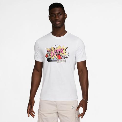 Jordan Mens Jordan Brand Dunk Short Sleeve Crew - Mens White/Black Product Image