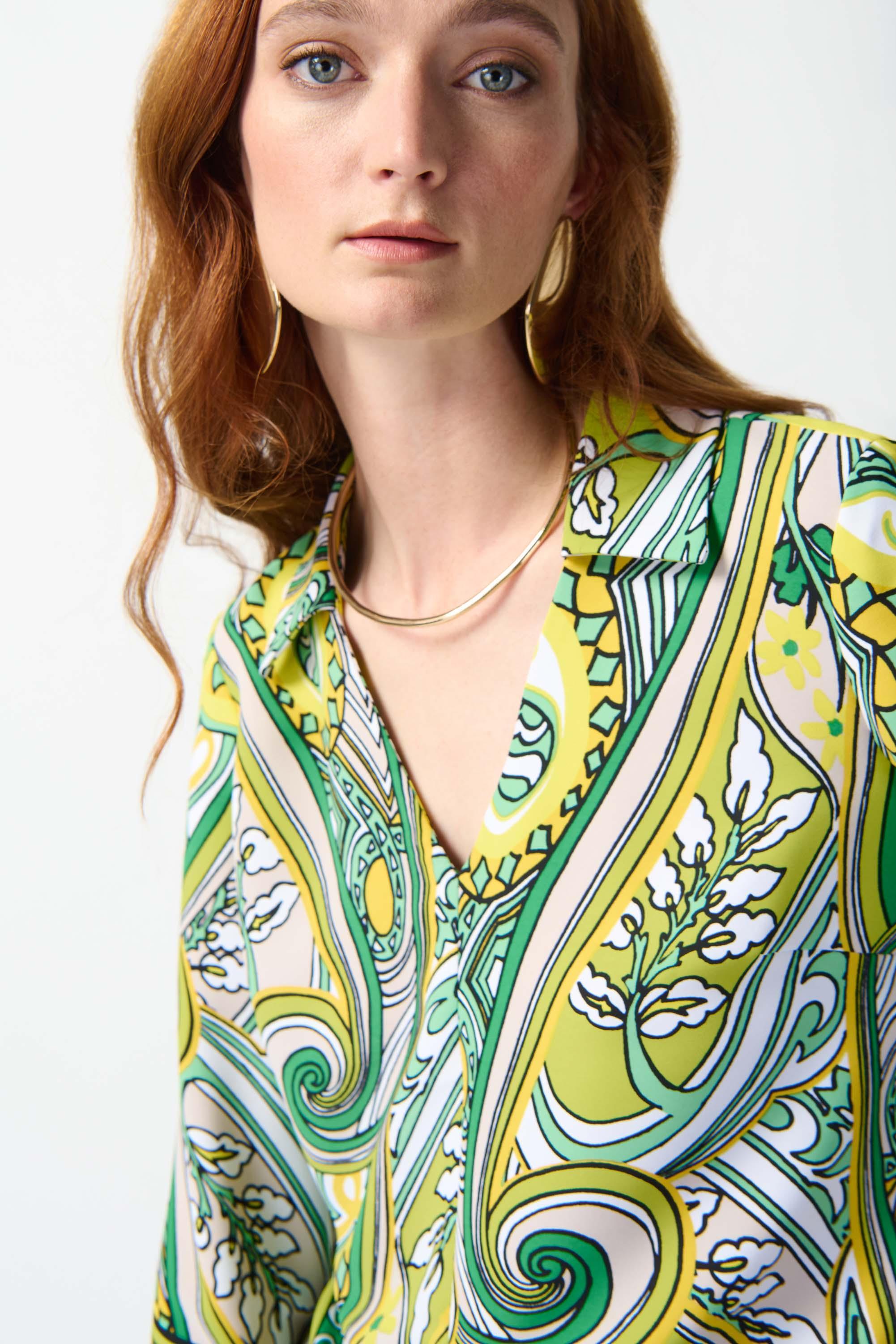 Woven Paisley Print Front Tie Top Product Image