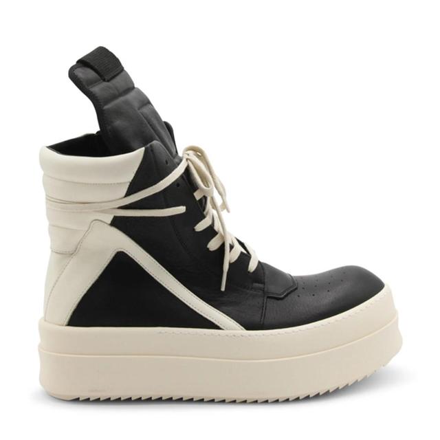 Black And White Leather Mega Bumper Geobasket Sneakers Product Image