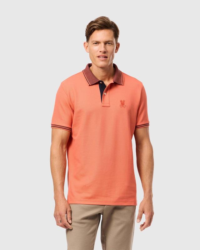 Psycho Bunny Men's Malton Pique Polo Shirt 843 GINGER Product Image