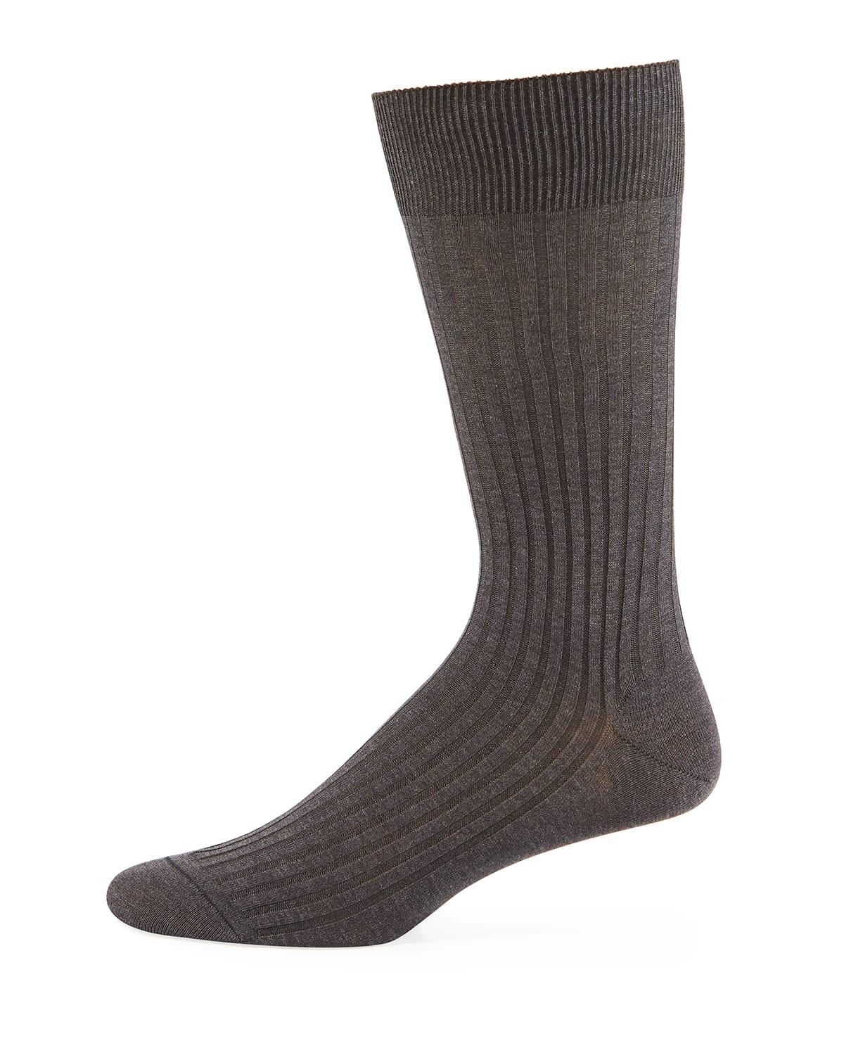 Mens Danvers Ribbed Cotton Mid-Calf Socks Product Image