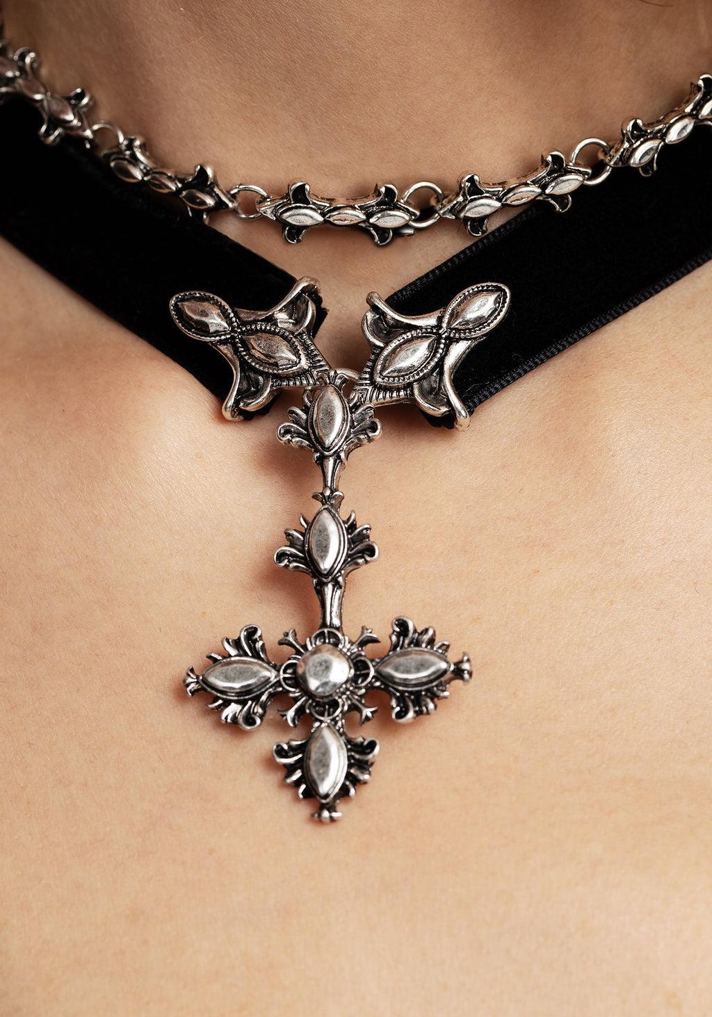 Edwina Cross Choker Necklace Product Image