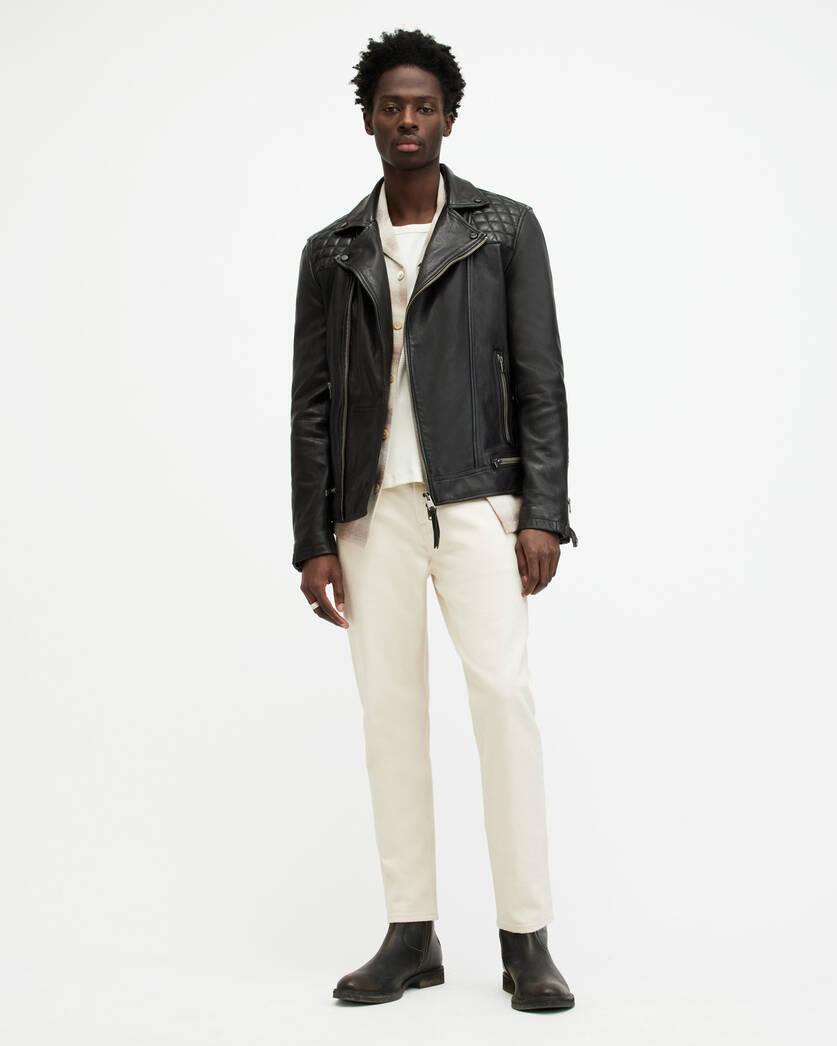 Conroy Textured Leather Biker Jacket Product Image