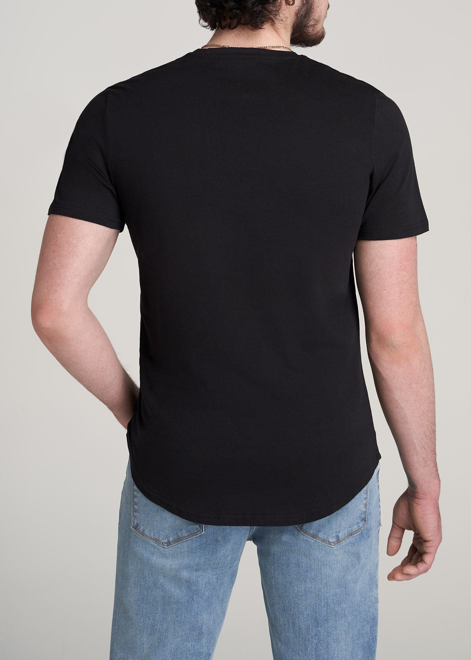 Everyday Scoop Bottom REGULAR FIT T-Shirt for Tall Men in Black Product Image