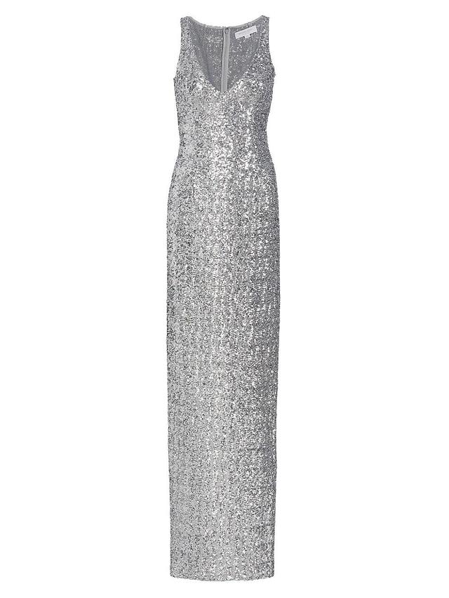 Womens Sleeveless Sequined Gown Product Image