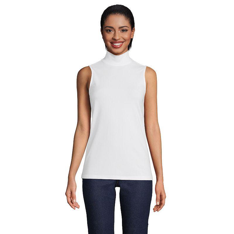 Womens Lands End Sleeveless Mockneck Top Product Image