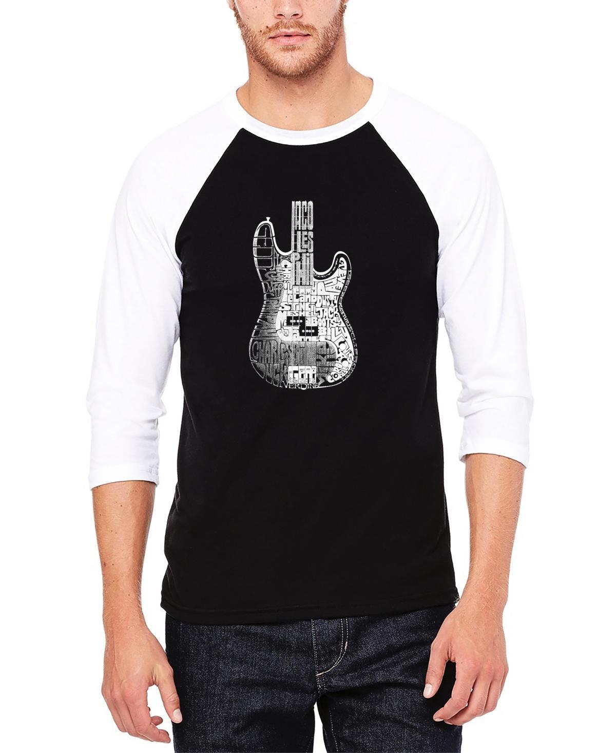 Mens Raglan Baseball Word Art Bass Guitar T-shirt Product Image