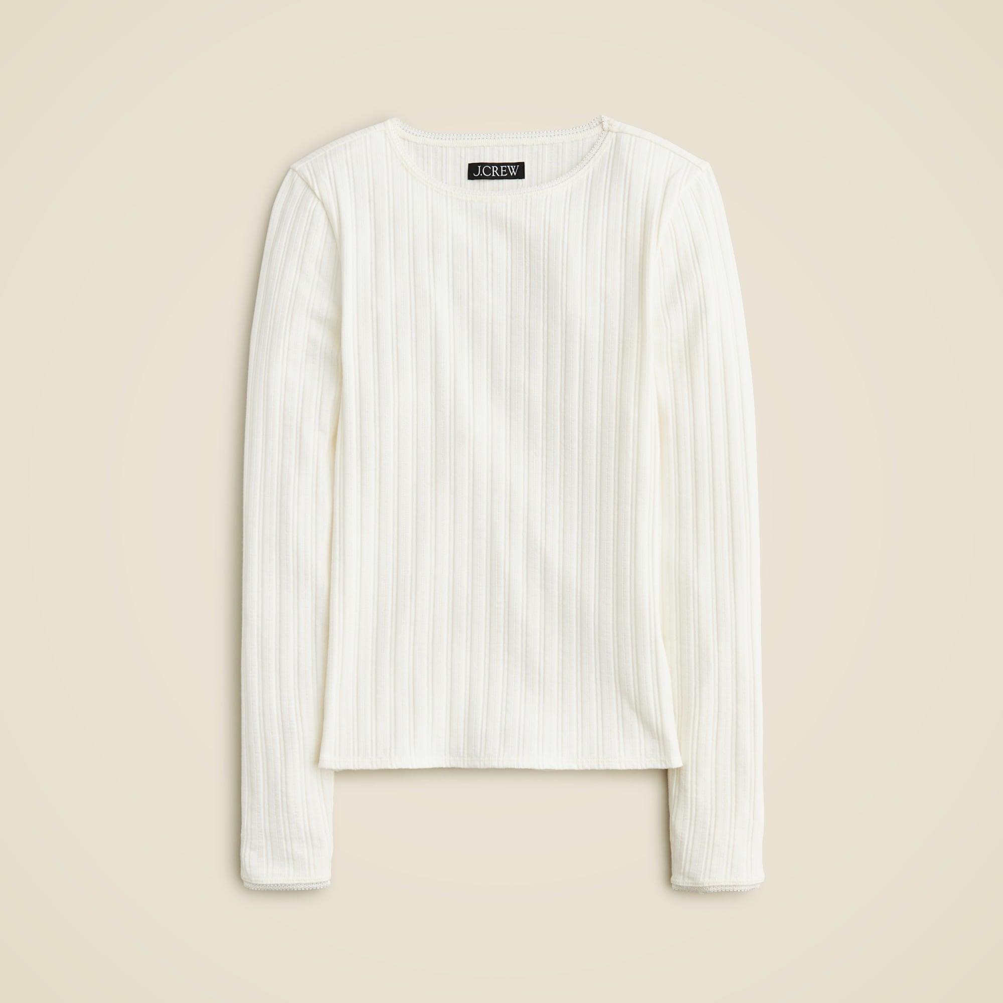 Pointelle long-sleeve T-shirt Product Image