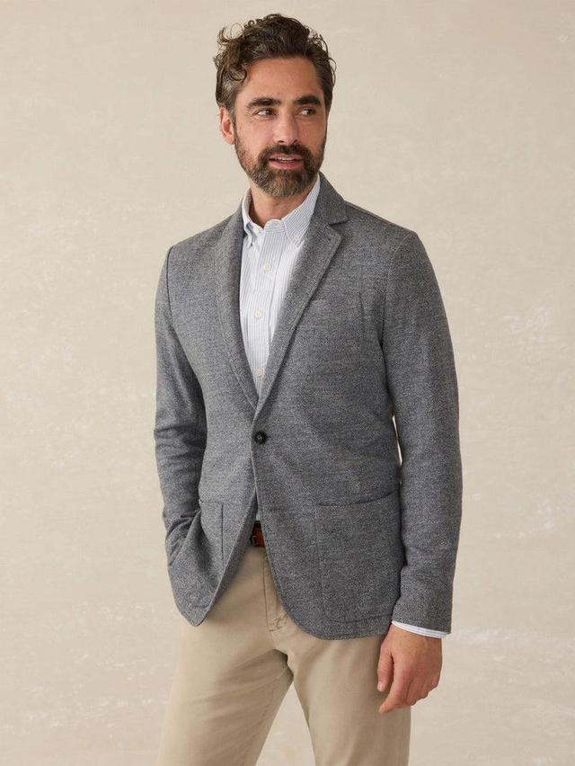 Inlet Knit Tweed Blazer - Steel Rock Herringbone Product Image