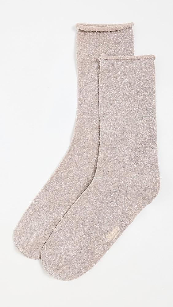 Stems Fine Metallic Rolled Socks | Shopbop Product Image