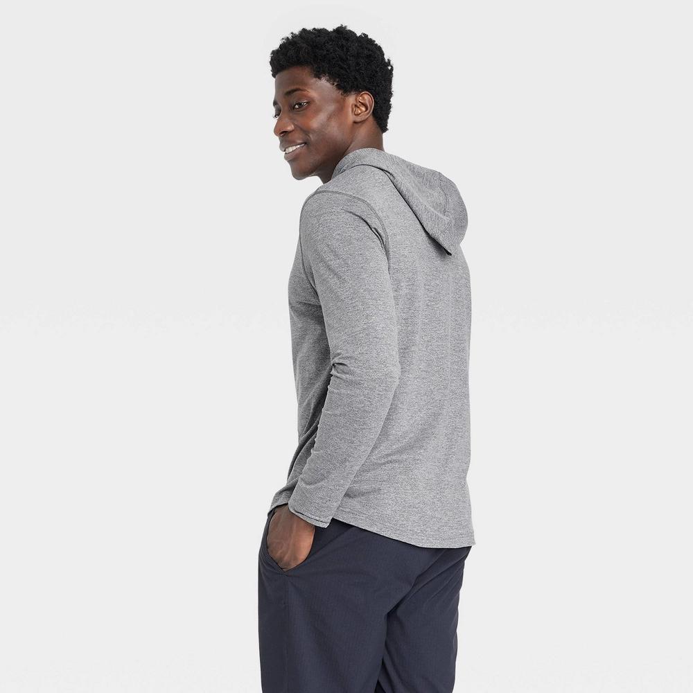 Mens Soft Stretch Hooded Long Sleeve Top - All In Motion Heathered XL Product Image