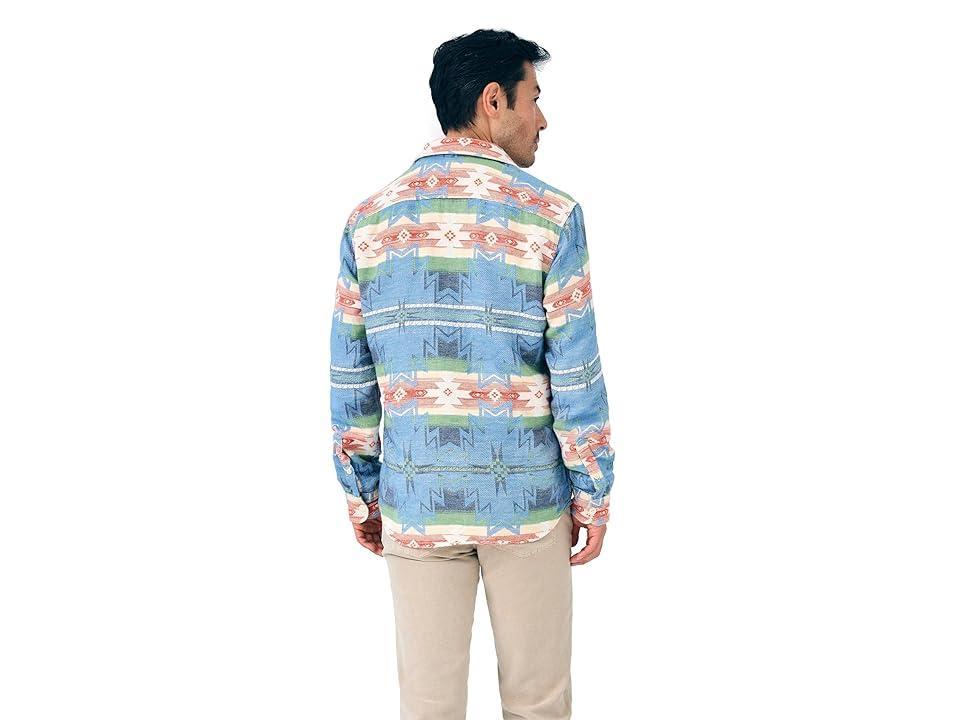 Faherty Doug Good Feather Canyon Overshirt (Cobalt Star Nation) Men's Clothing Product Image