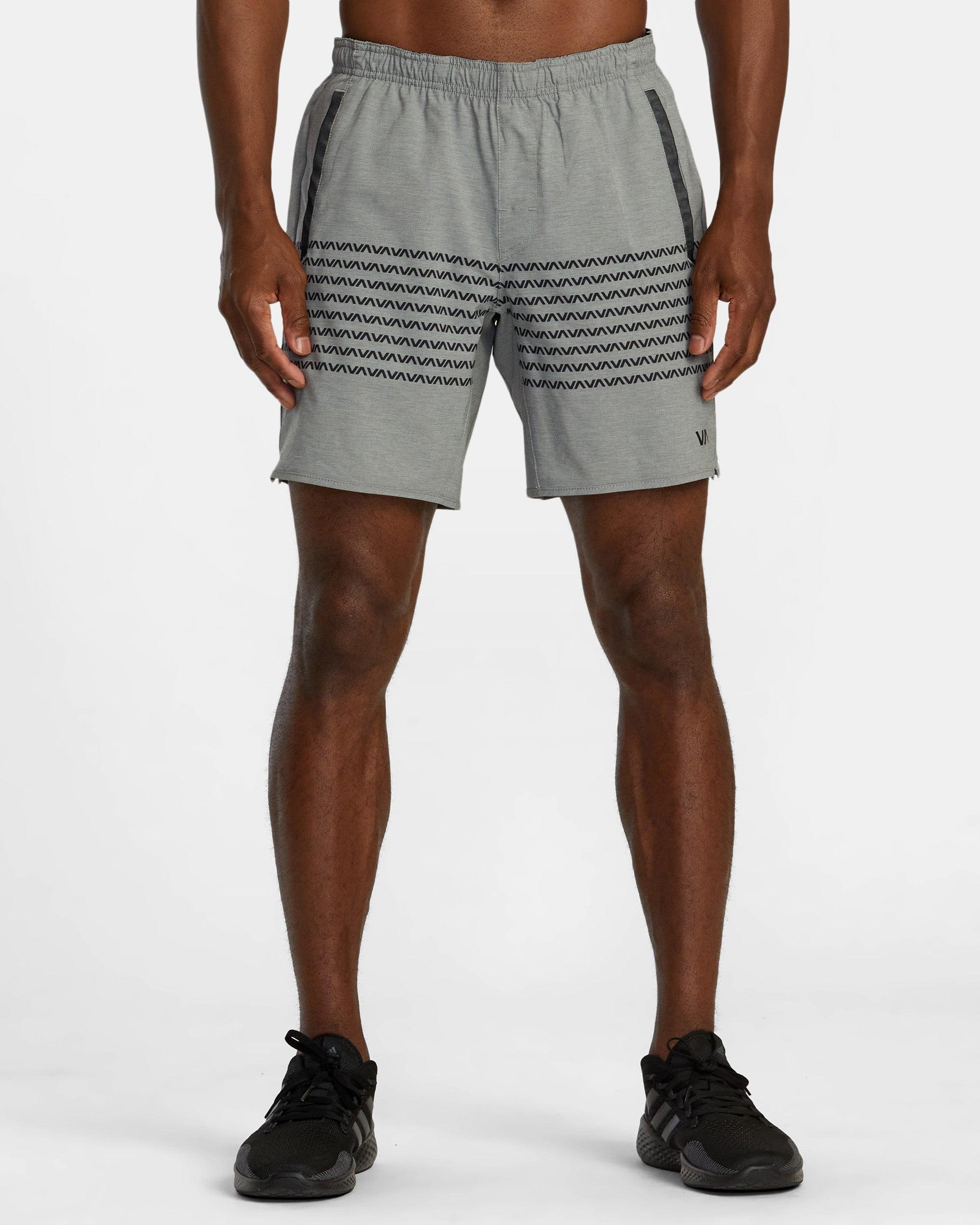 Yogger Stretch Elastic Waist Shorts 17" - Heather Grey Va Band Product Image