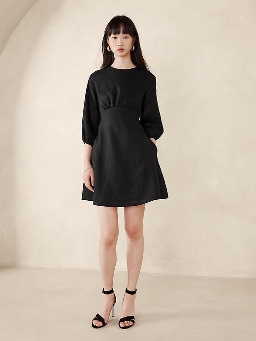 Lisa Open-Back Linen Dress Product Image