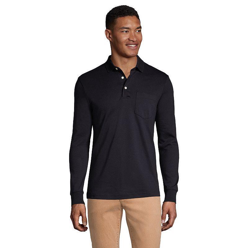 Big & Tall Lands End Super Soft Relaxed-Fit Supima Pocket Polo, Mens Product Image