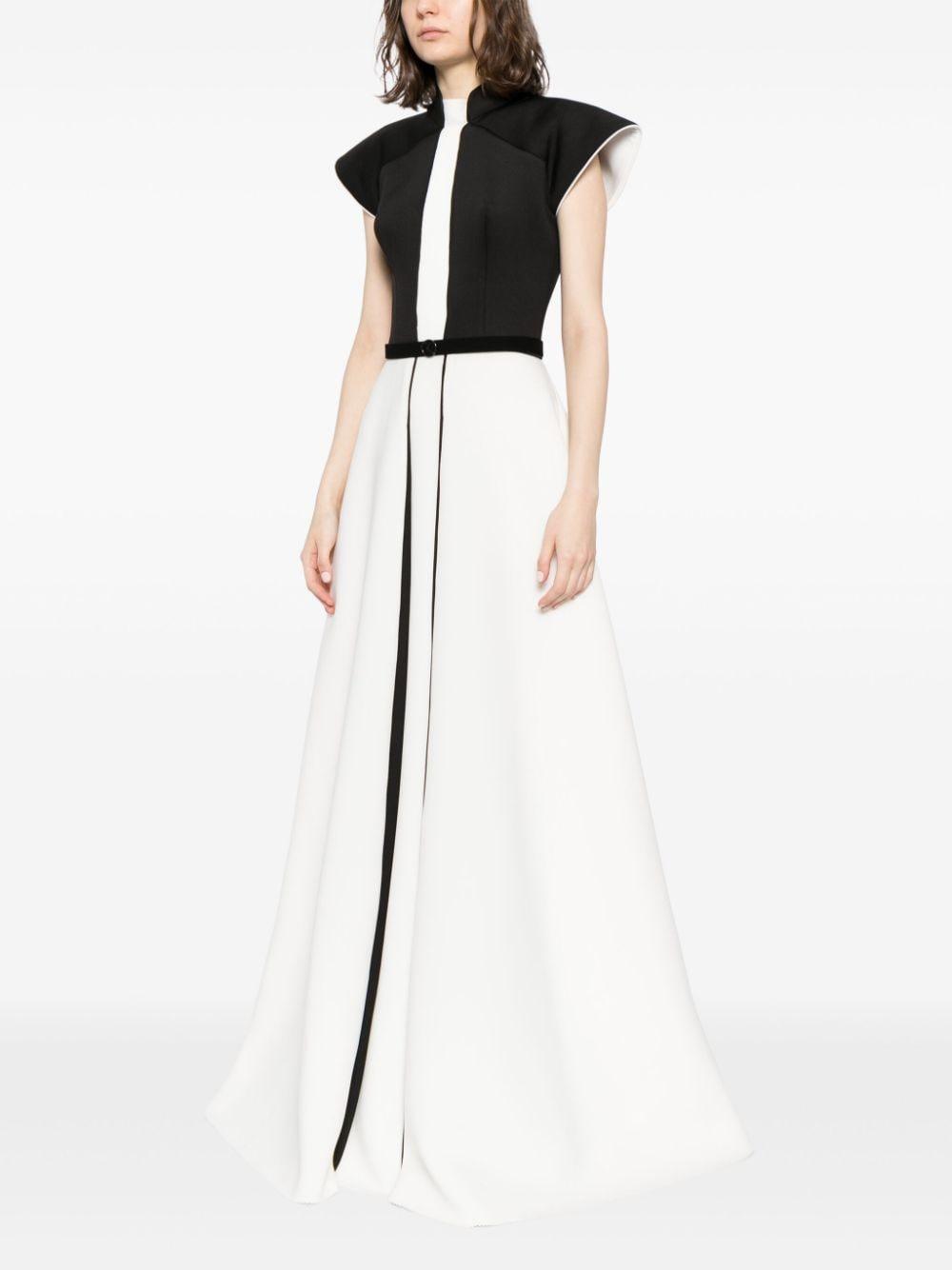 cap-sleeve two-tone gown Product Image