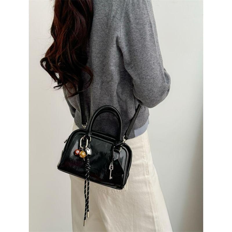 Top Handle Faux Leather Crossbody Bag Product Image