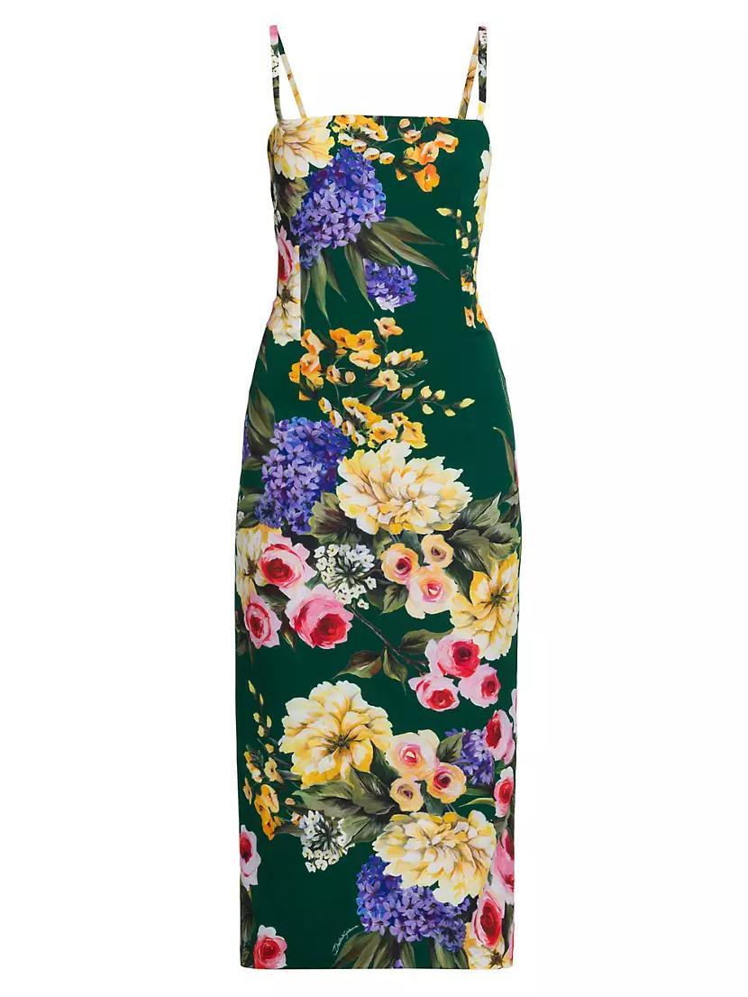 Floral Charmeuse Sheath Midi-Dress Product Image