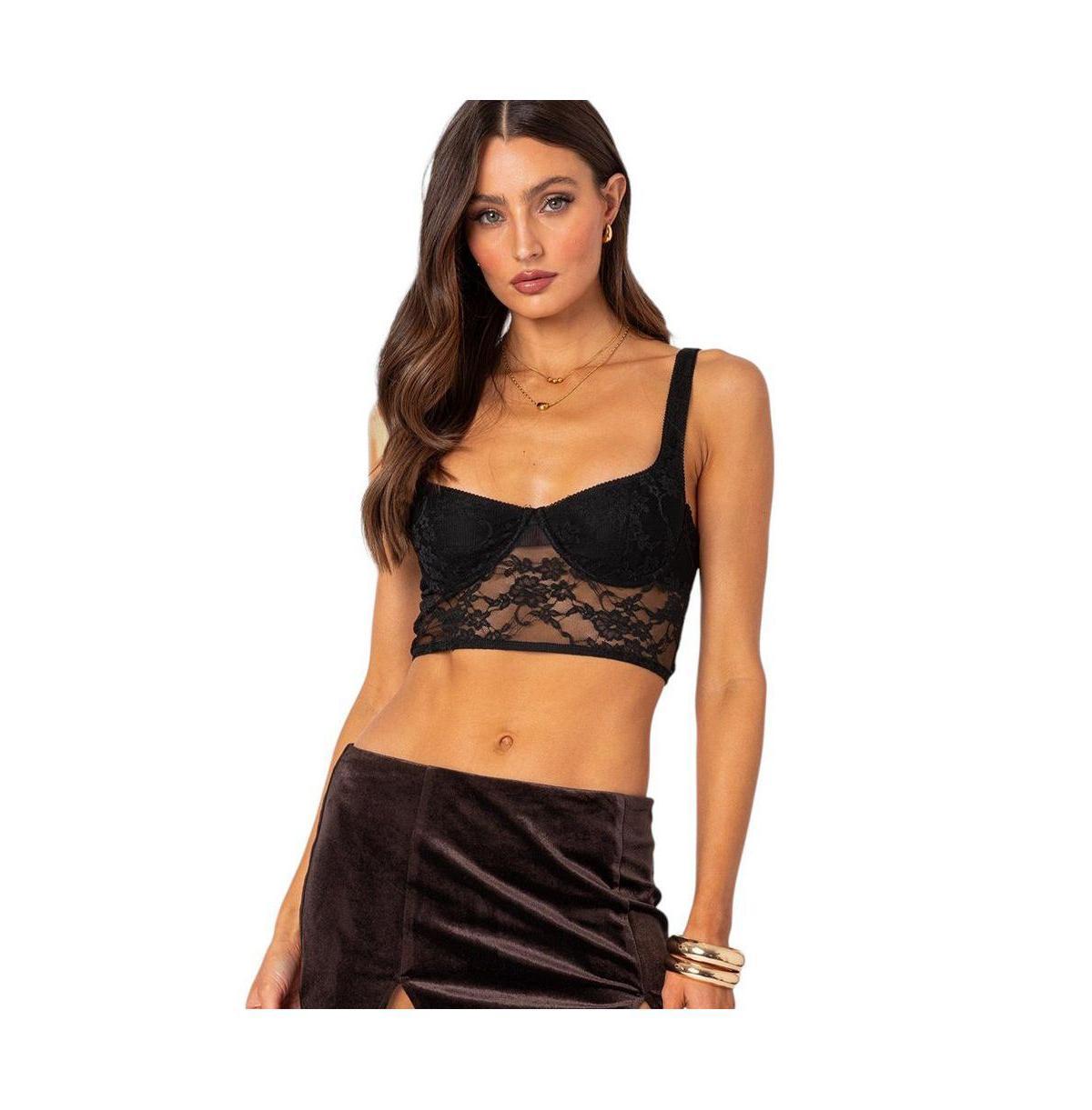 Edikted Womens Aspen Sheer Lace Bra Top product image