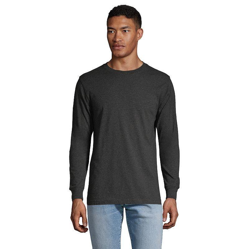 Big & Tall Lands End Super-T Classic-Fit Tee, Mens Dk Grey Heather Product Image