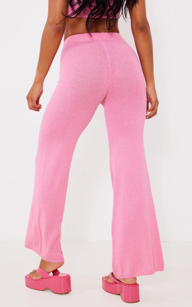 Pink Towel Knit High Waist Pants Product Image