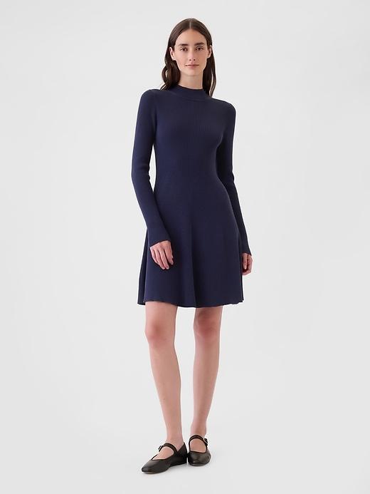 Mockneck Rib Mini Sweater Dress Product Image