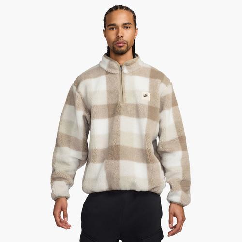 Nike Mens Club Seasonal Winterized All Over Print Half-Zip - Khaki/Sail Product Image