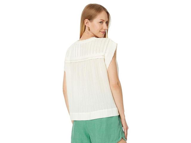 Faherty Ellsworth Top (Egret) Women's Clothing Product Image