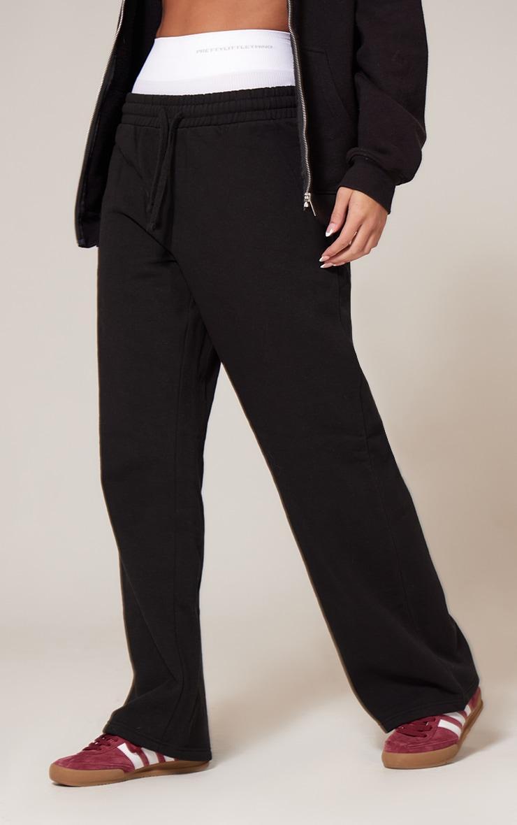 Black Premium Wide Leg Sweat Joggers Product Image