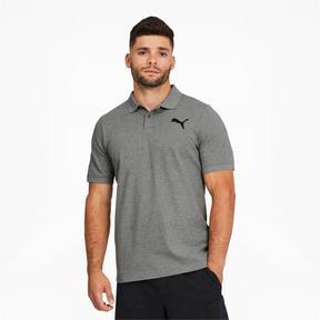 PUMA Essentials Men's Pique Polo in Medium Grey Heather/Cat Product Image