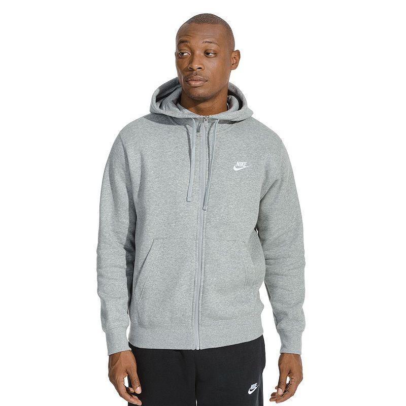 Nike Mens Nike Club Full-Zip Hoodie - Mens White/Midnight Navy Product Image