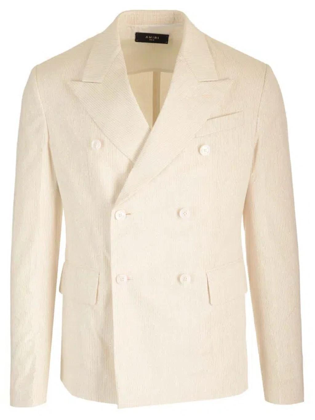 Double-breasted Blazer In Beige product image