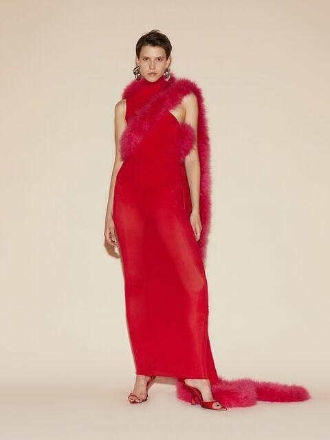 Vibrant red long dress Product Image