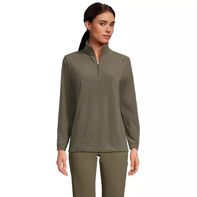 Petite Lands End 1/4-Zip Fleece Pullover, Womens Washed Green Product Image