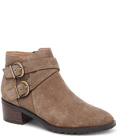 Blondo Sway Waterproof Suede Buckle Detail Booties Product Image