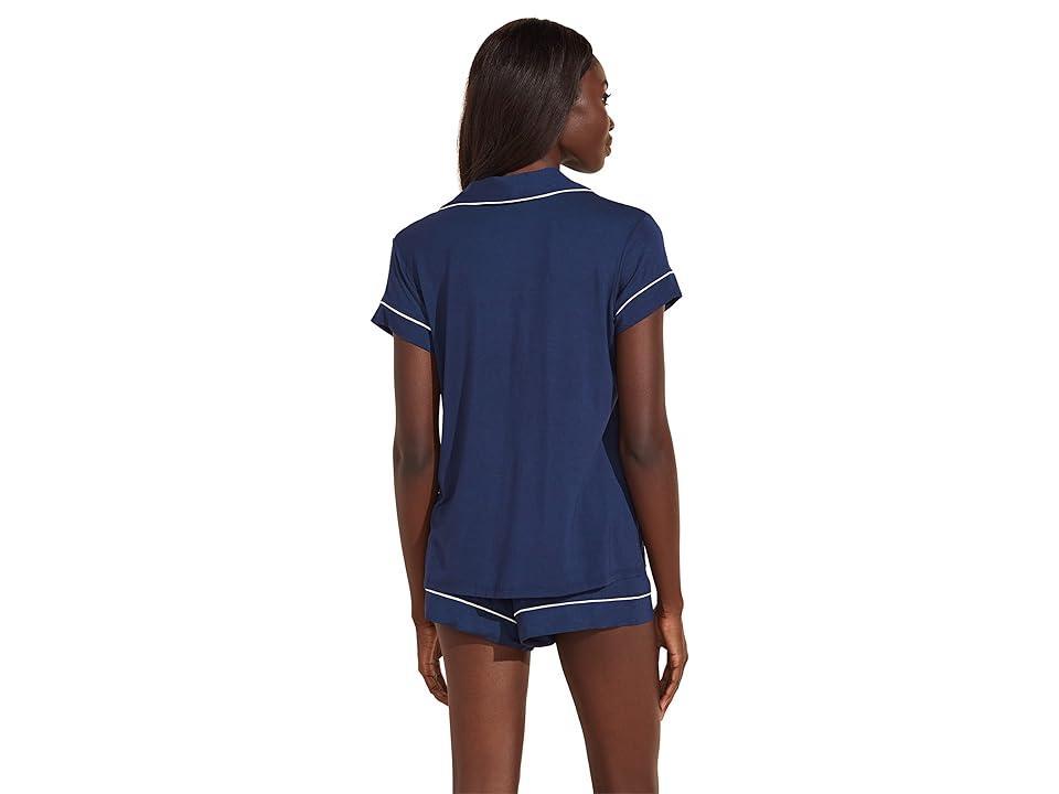 Eberjey Gisele - Shortie Short PJ Set (Navy/Ivory) Women's Pajama Sets Product Image