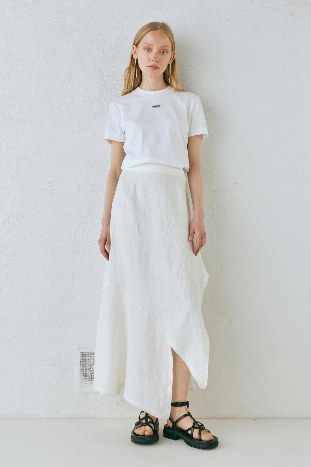 Mabel Linen Midi Skirt White Product Image