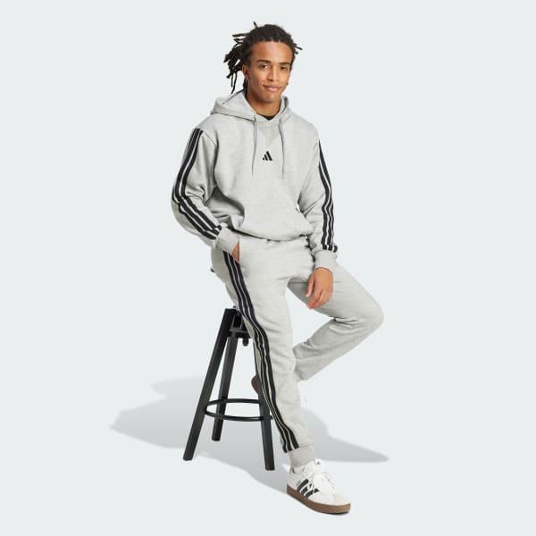 adidas Essentials 3-Stripes Fleece Pants Medium Grey Heather XS Mens product image